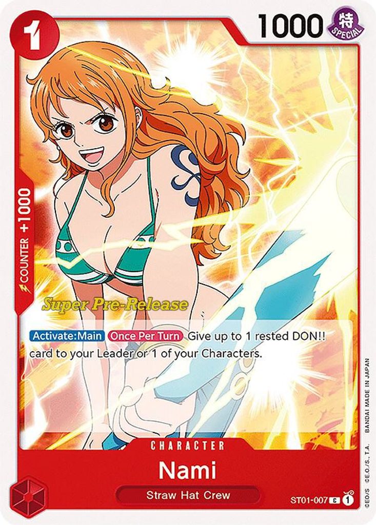 Nami ST01-007, the C printing from ST-01 of the One Piece Card Game