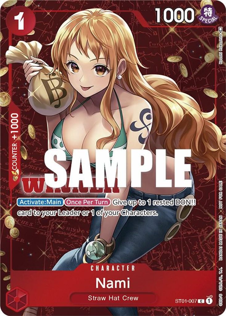 Nami ST01-007, the C printing from ST-01 of the One Piece Card Game