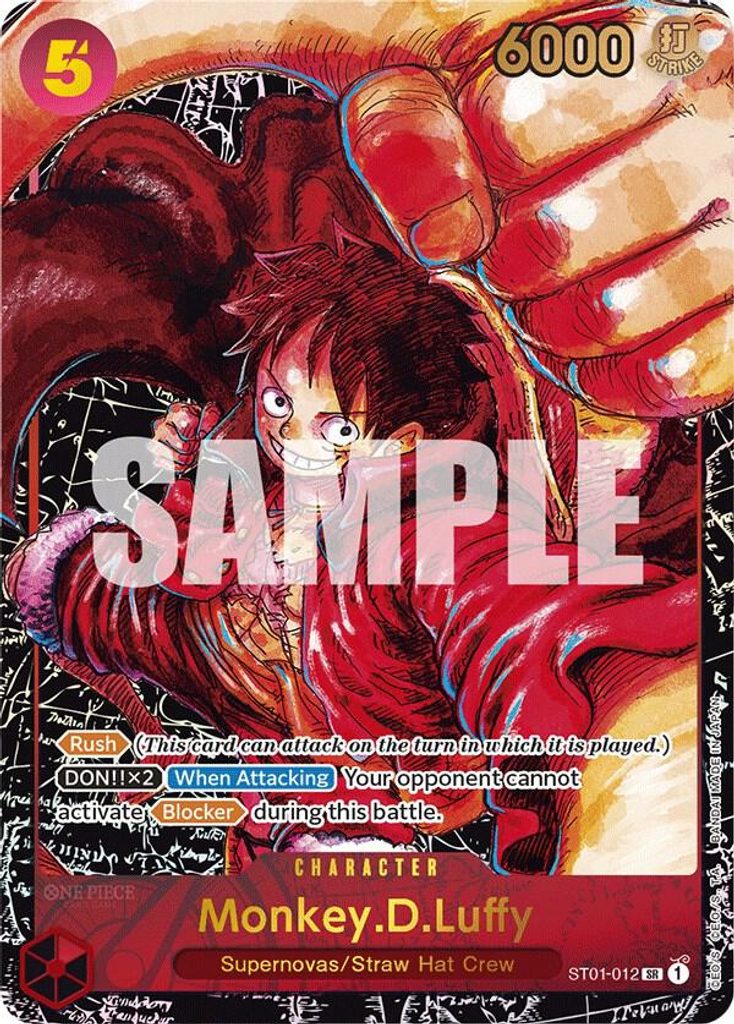 Monkey.D.Luffy ST01-012, the SR printing from ST-01 of the One Piece Card Game