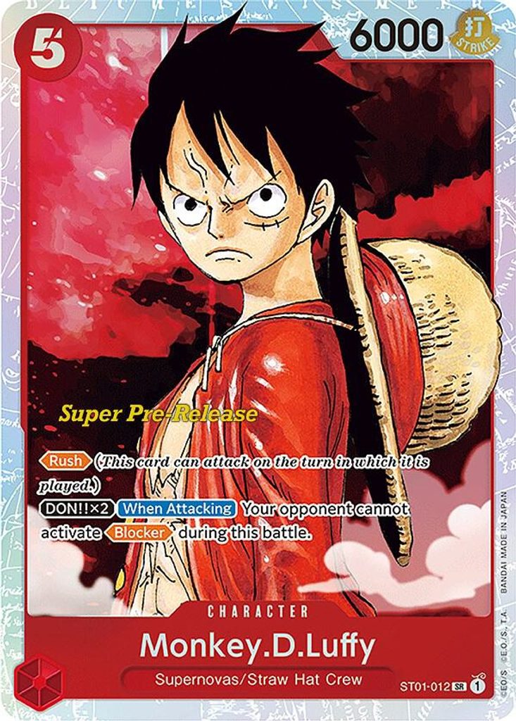 Monkey.D.Luffy ST01-012, the SR printing from ST-01 of the One Piece Card Game