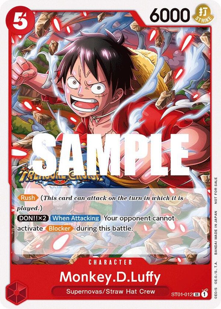 Monkey.D.Luffy ST01-012, the SR printing from ST-01 of the One Piece Card Game
