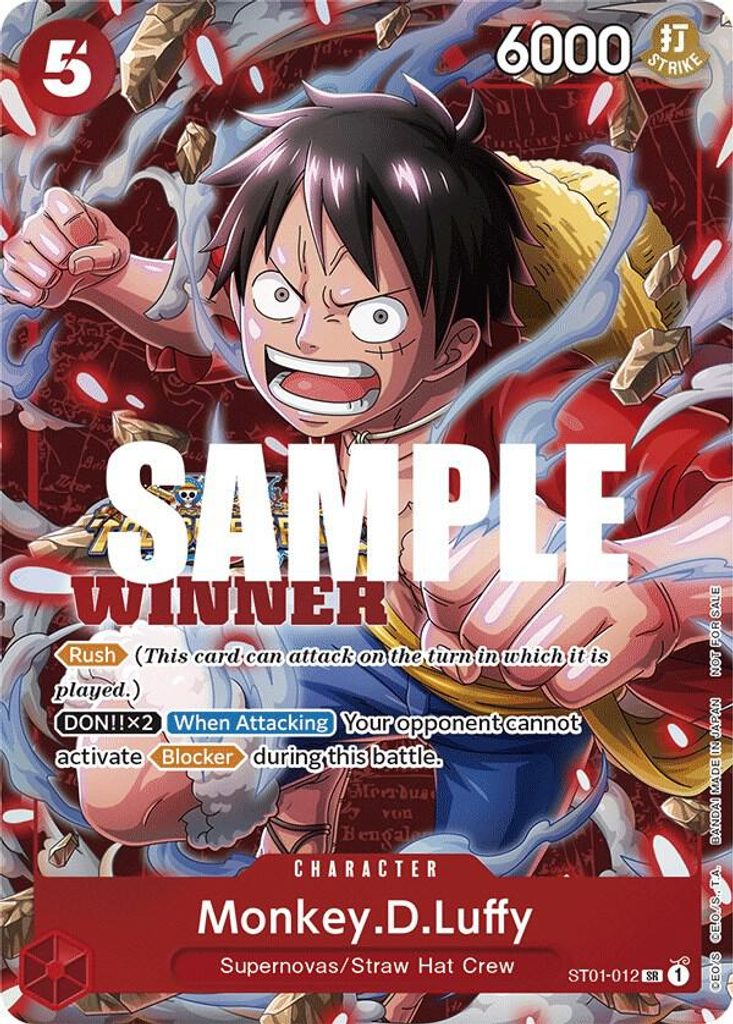 Monkey.D.Luffy ST01-012, the SR printing from ST-01 of the One Piece Card Game