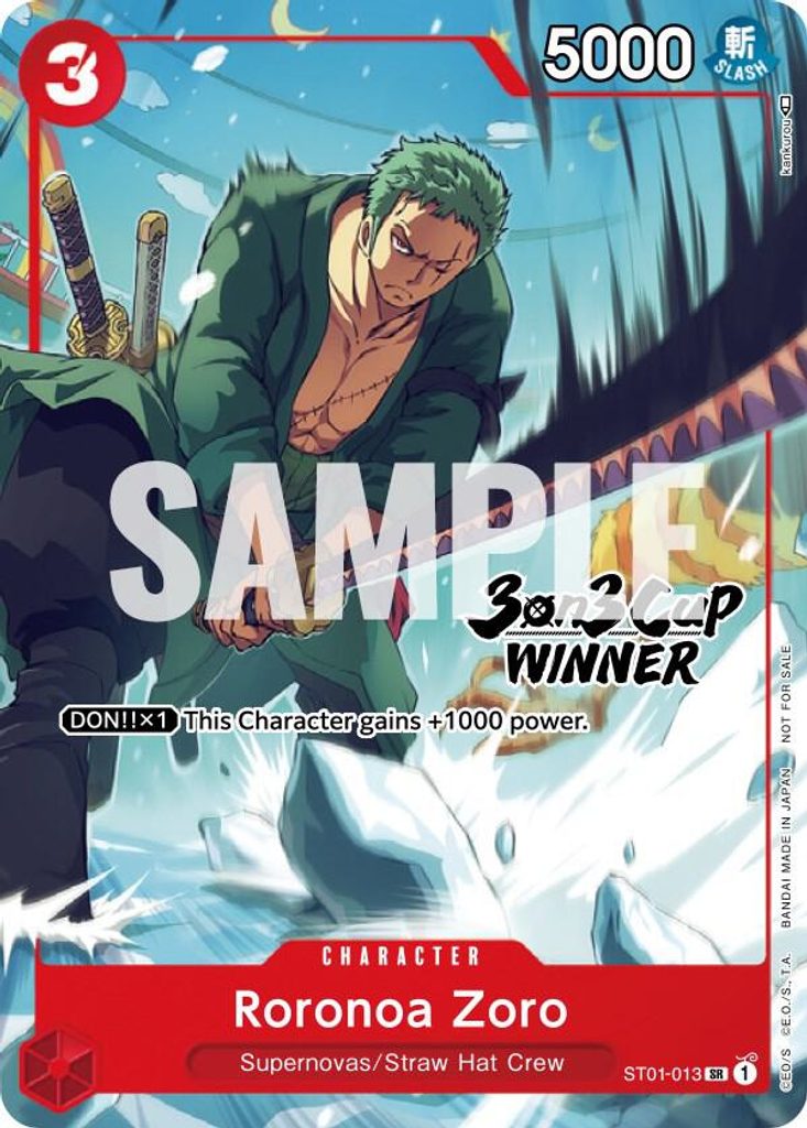 Roronoa Zoro ST01-013, the SR printing from ST-01 of the One Piece Card Game