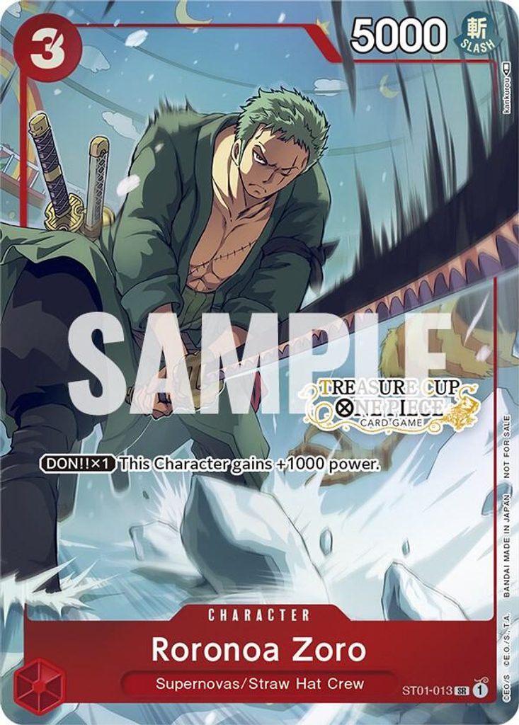 Roronoa Zoro ST01-013, the SR printing from ST-01 of the One Piece Card Game