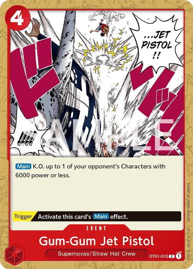 Gum-Gum Jet Pistol ST01-015, the C printing from ST-01 of the One Piece Card Game