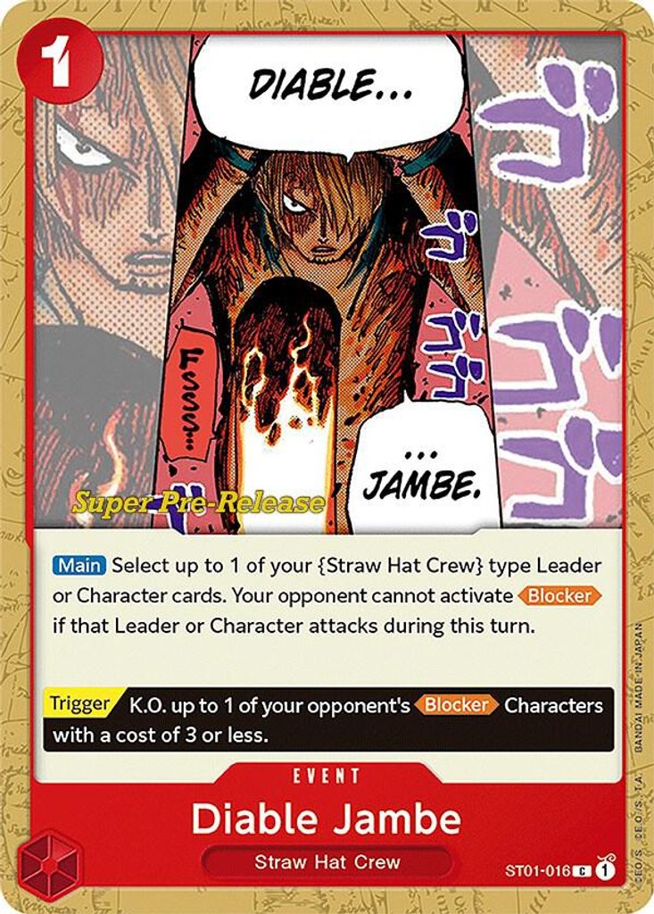 Diable Jambe ST01-016, the C printing from ST-01 of the One Piece Card Game