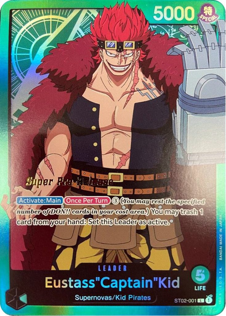 EustassCaptainKid ST02-001, the L printing from ST-02 of the One Piece Card Game