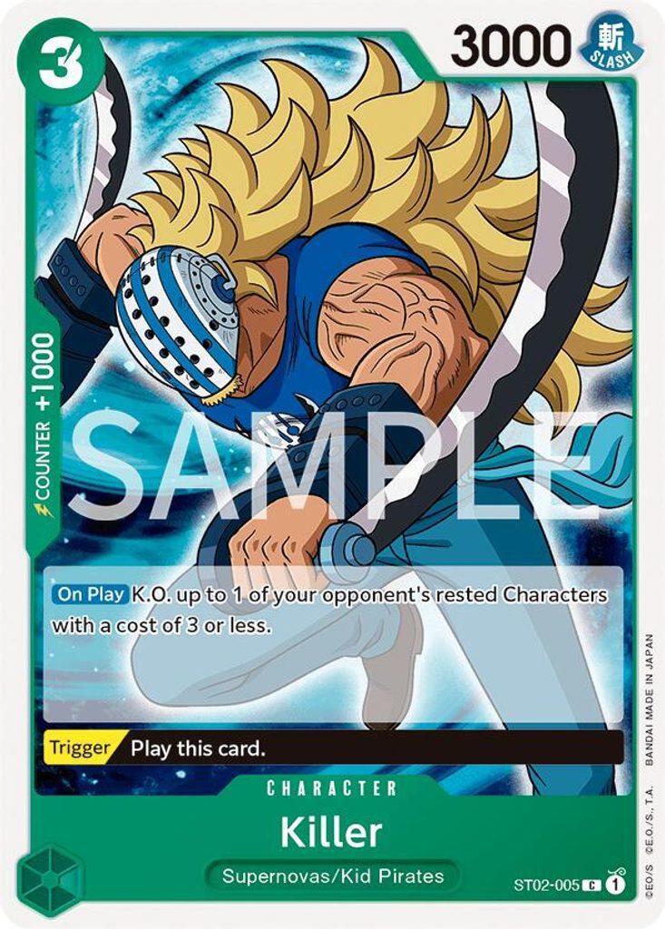 Killer ST02-005, the C printing from ST-02 of the One Piece Card Game