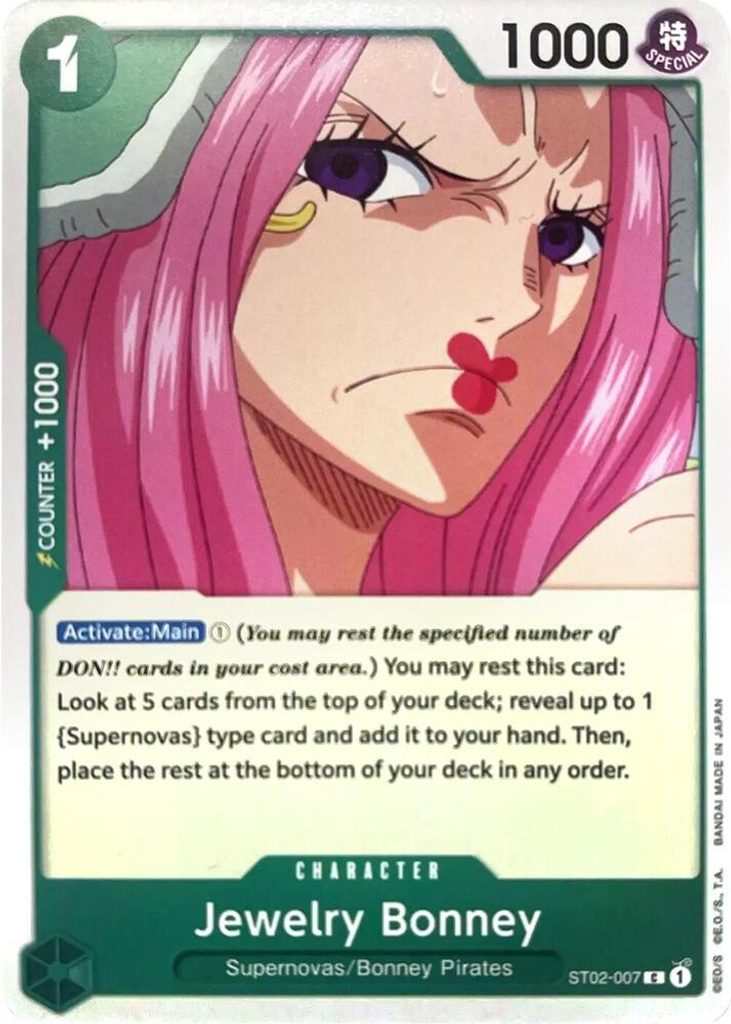 Jewelry Bonney ST02-007, the C printing from ST-02 of the One Piece Card Game