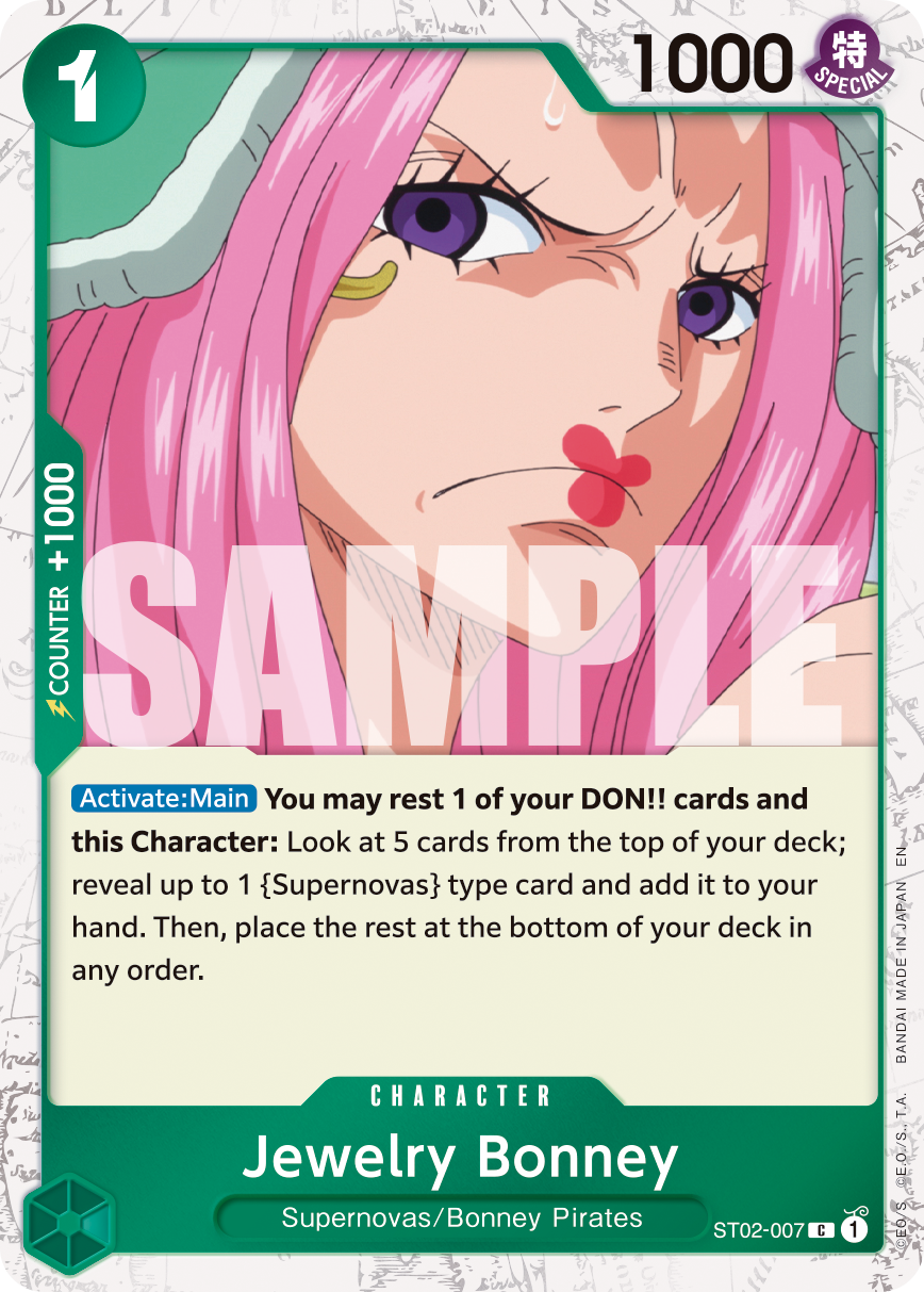 Jewelry Bonney - ST02-007 ST02-007, the C printing from ST-02 of the One Piece Card Game