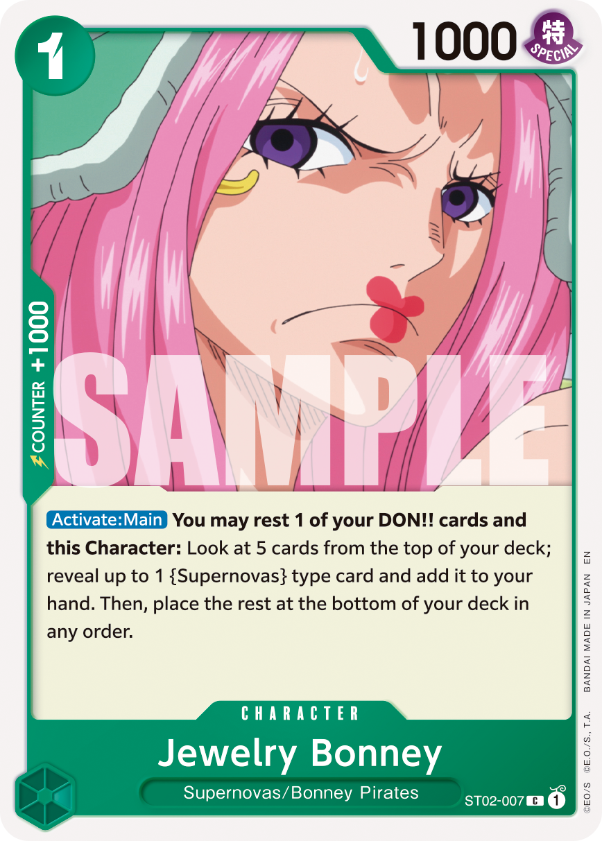 Jewelry Bonney - ST02-007 ST02-007, the C printing from ST-02 of the One Piece Card Game