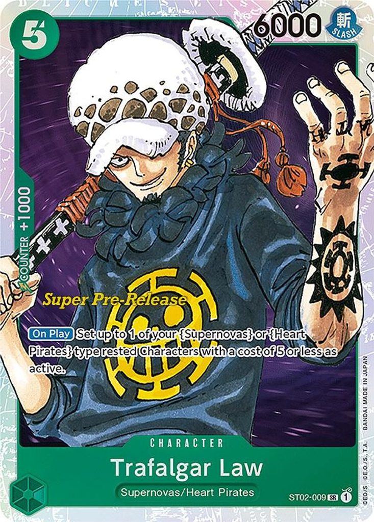 Trafalgar Law ST02-009, the SR printing from ST-02 of the One Piece Card Game