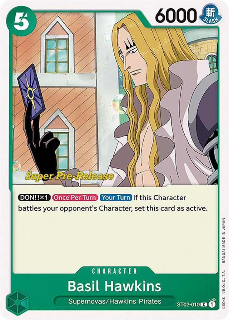Basil Hawkins ST02-010, the C printing from ST-02 of the One Piece Card Game