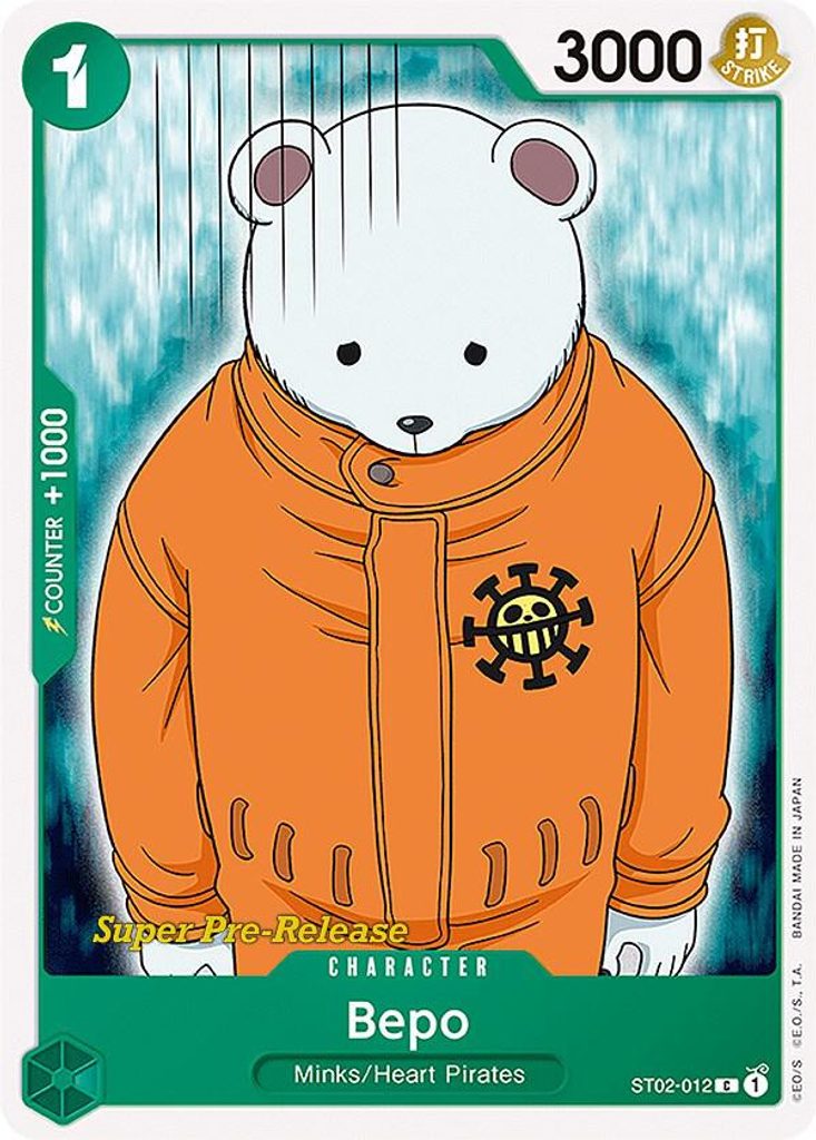 Bepo ST02-012, the C printing from ST-02 of the One Piece Card Game