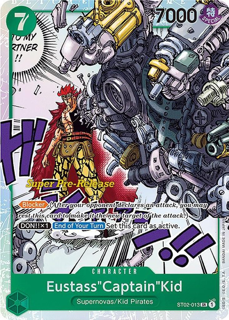 EustassCaptainKid ST02-013, the SR printing from ST-02 of the One Piece Card Game