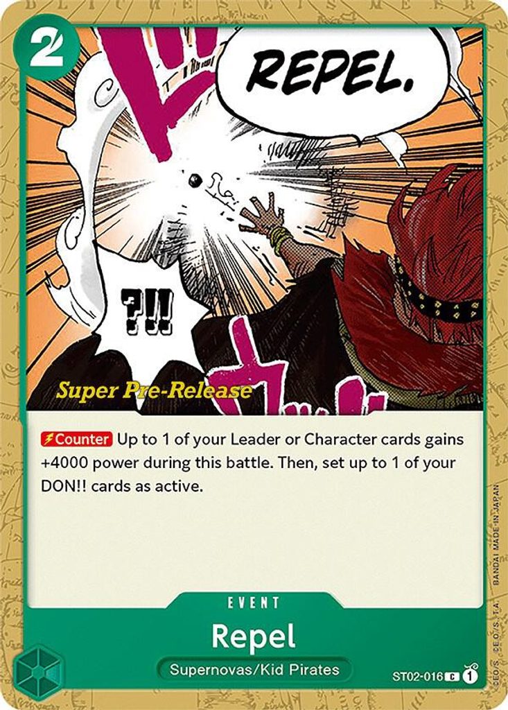 Repel ST02-016, the C printing from ST-02 of the One Piece Card Game