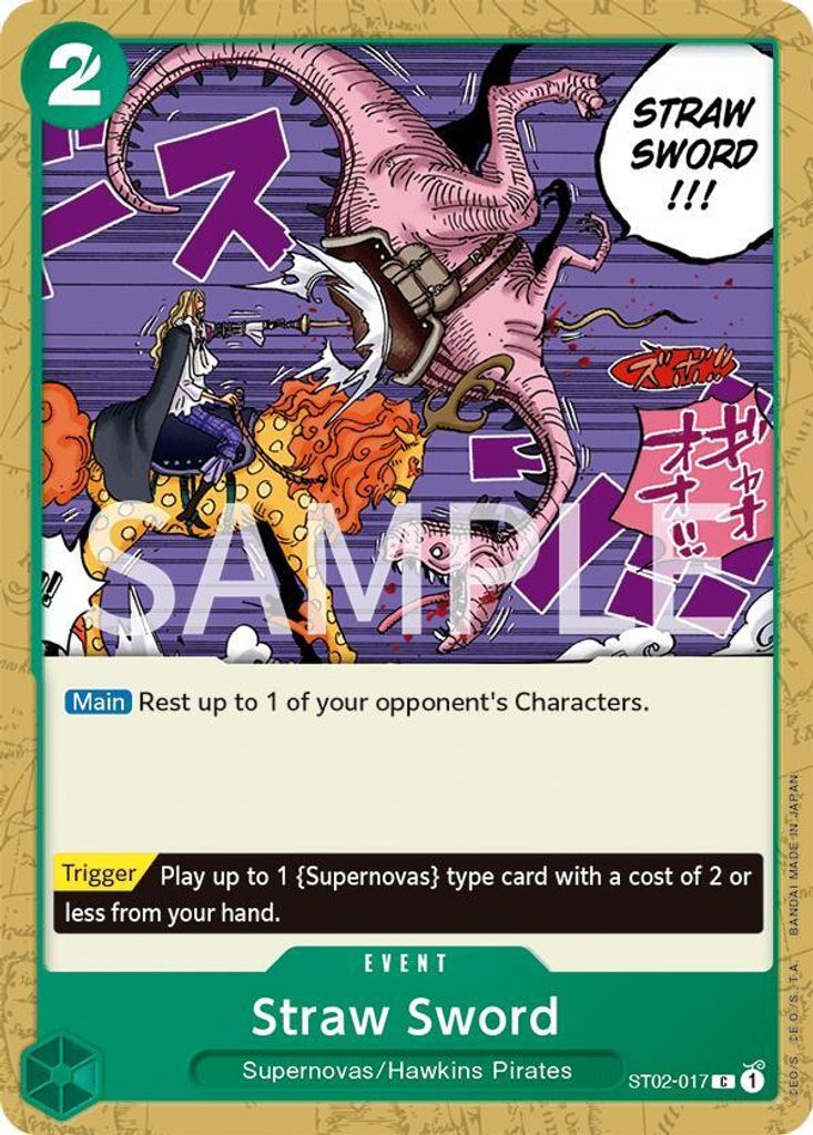 Straw Sword ST02-017, the C printing from ST-02 of the One Piece Card Game