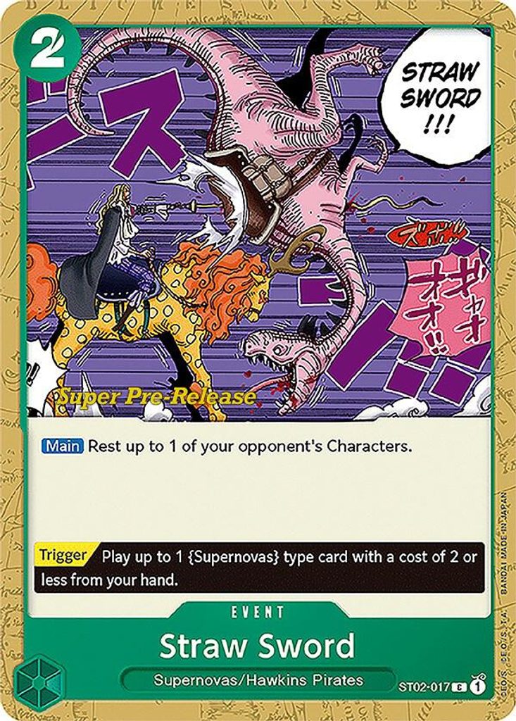 Straw Sword ST02-017, the C printing from ST-02 of the One Piece Card Game