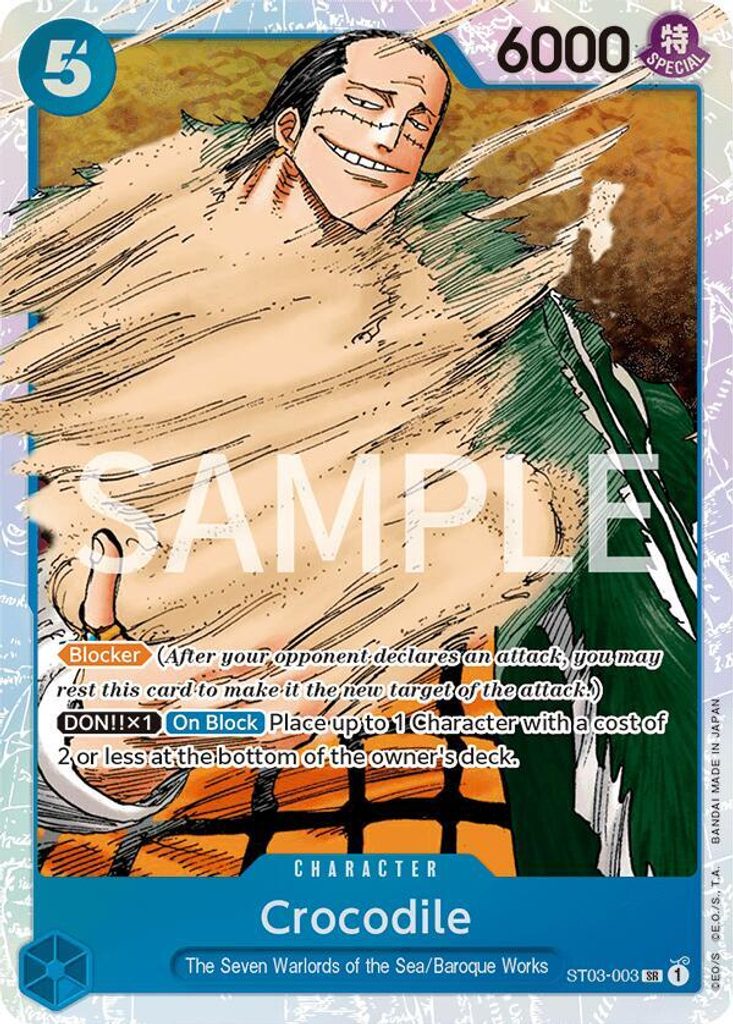 Crocodile ST03-003, the SR printing from ST-03 of the One Piece Card Game