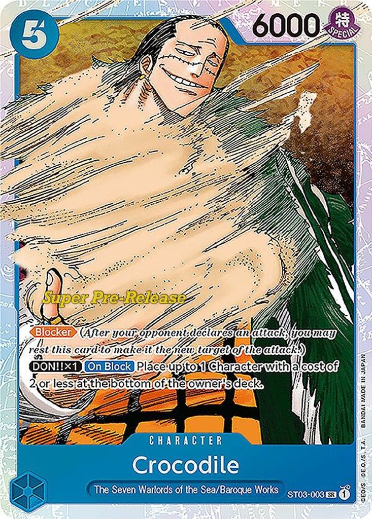 Crocodile ST03-003, the SR printing from ST-03 of the One Piece Card Game