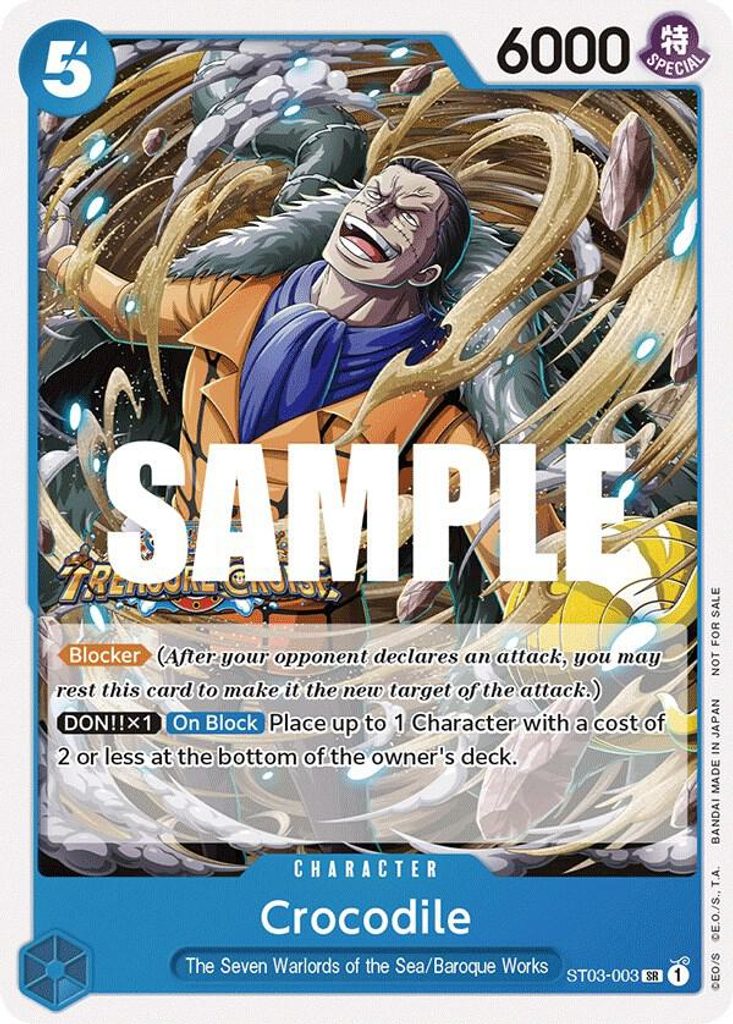 Crocodile ST03-003, the SR printing from ST-03 of the One Piece Card Game
