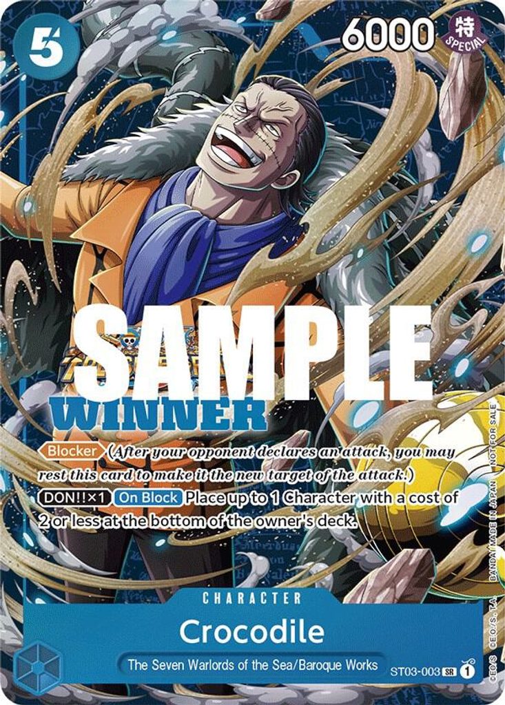 Crocodile ST03-003, the SR printing from ST-03 of the One Piece Card Game