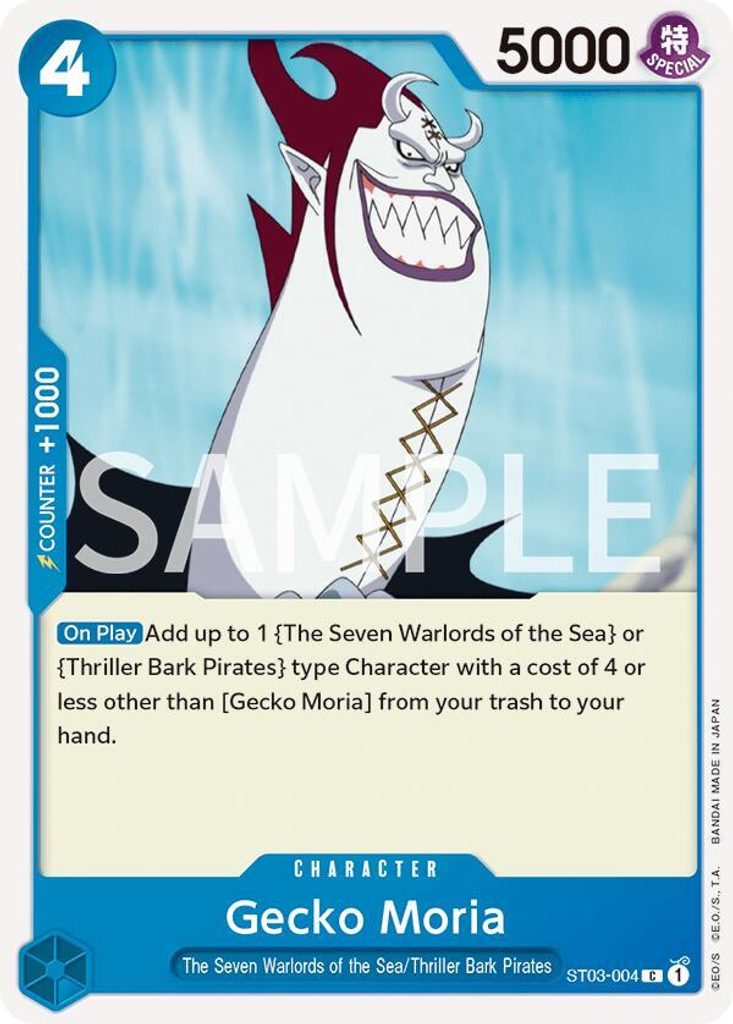 Gecko Moria ST03-004, the C printing from ST-03 of the One Piece Card Game