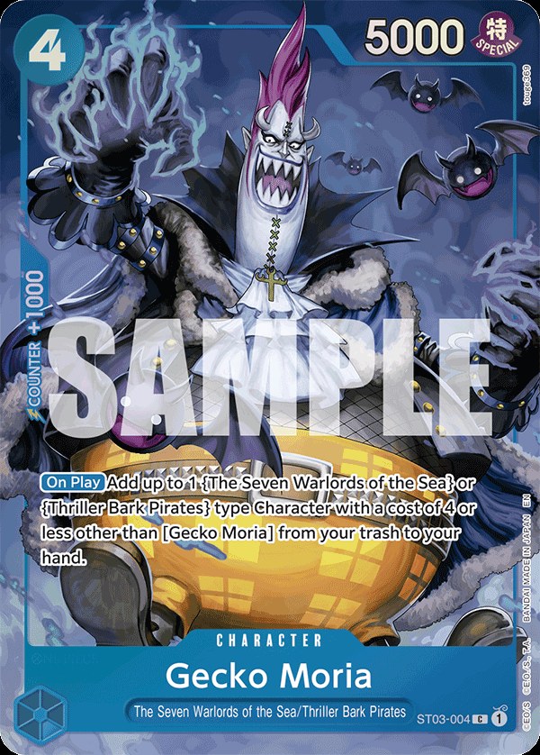 Gecko Moria ST03-004, the C printing from ST-03 of the One Piece Card Game