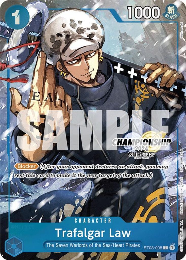 Trafalgar Law ST03-008, the C printing from ST-03 of the One Piece Card Game