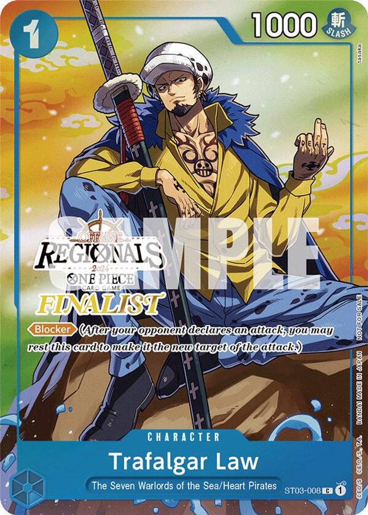 Trafalgar Law ST03-008, the C printing from ST-03 of the One Piece Card Game