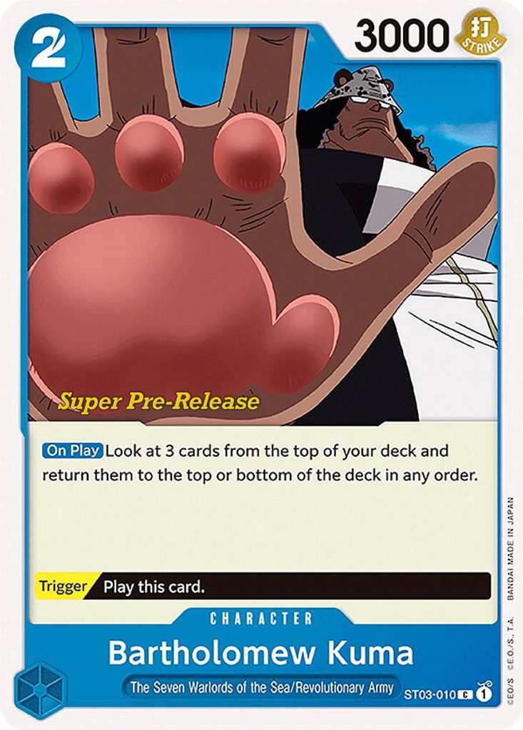 Bartholomew Kuma ST03-010, the C printing from ST-03 of the One Piece Card Game