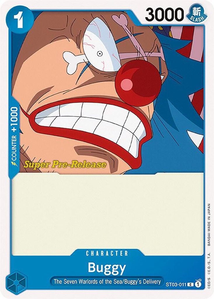 Buggy ST03-011, the C printing from ST-03 of the One Piece Card Game