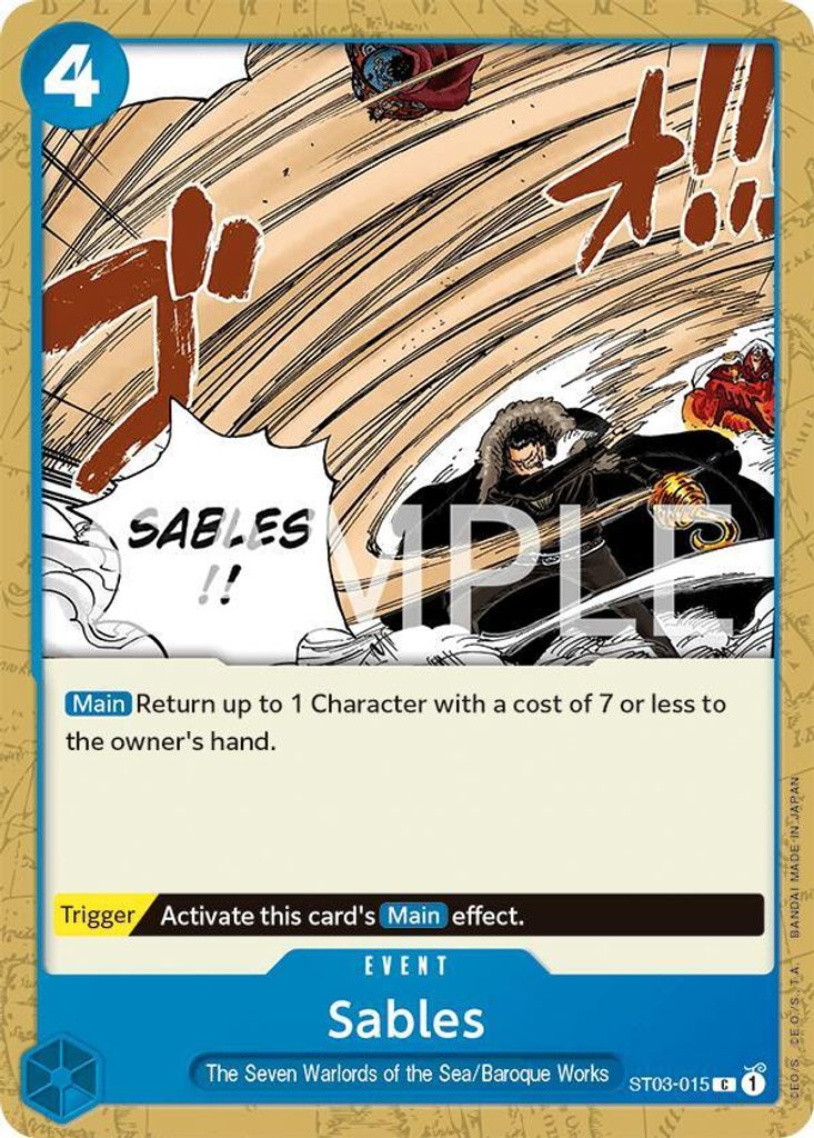 Sables ST03-015, the C printing from ST-03 of the One Piece Card Game