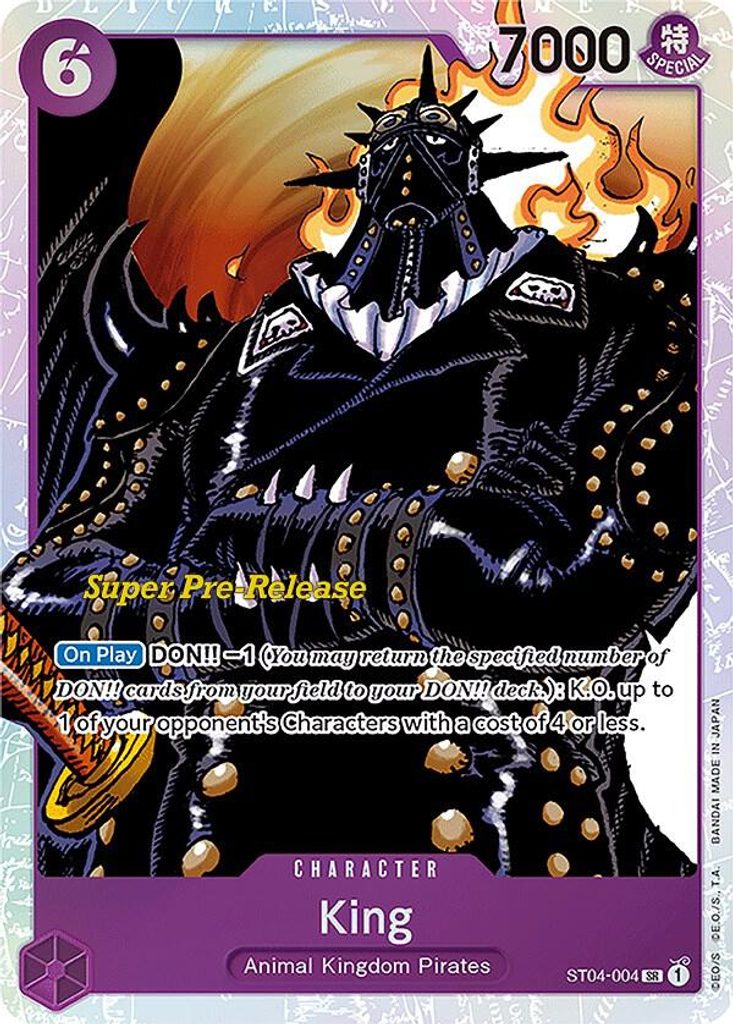 King ST04-004, the SR printing from ST-04 of the One Piece Card Game