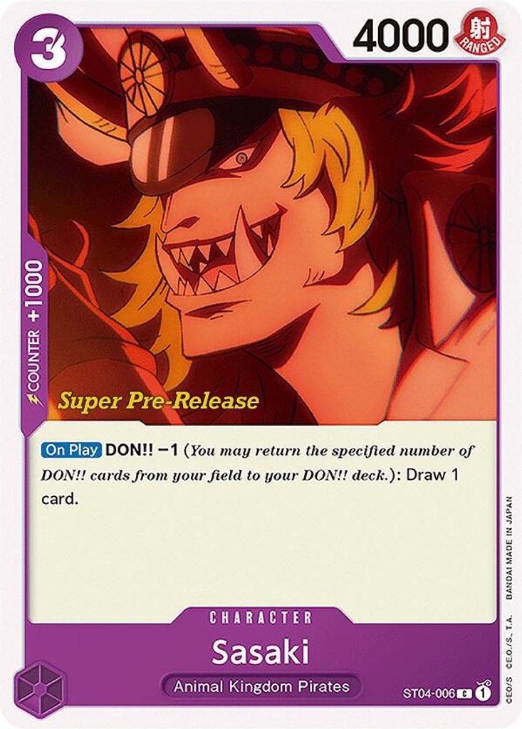 Sasaki ST04-006, the C printing from ST-04 of the One Piece Card Game