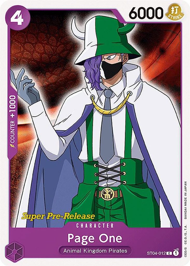 Page One ST04-012, the C printing from ST-04 of the One Piece Card Game