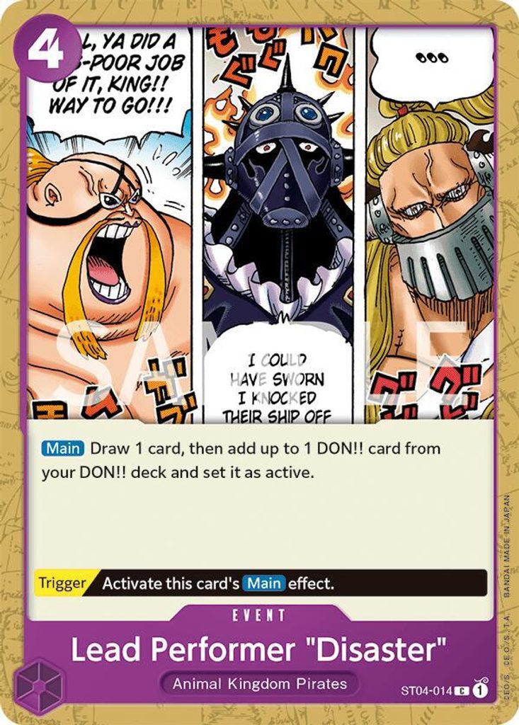 Lead Performer Disaster ST04-014, the C printing from ST-04 of the One Piece Card Game