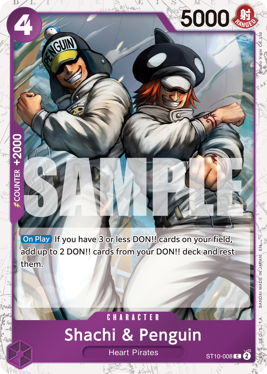 Shachi & Penguin ST10-008, the C printing from ST-10 of the One Piece Card Game