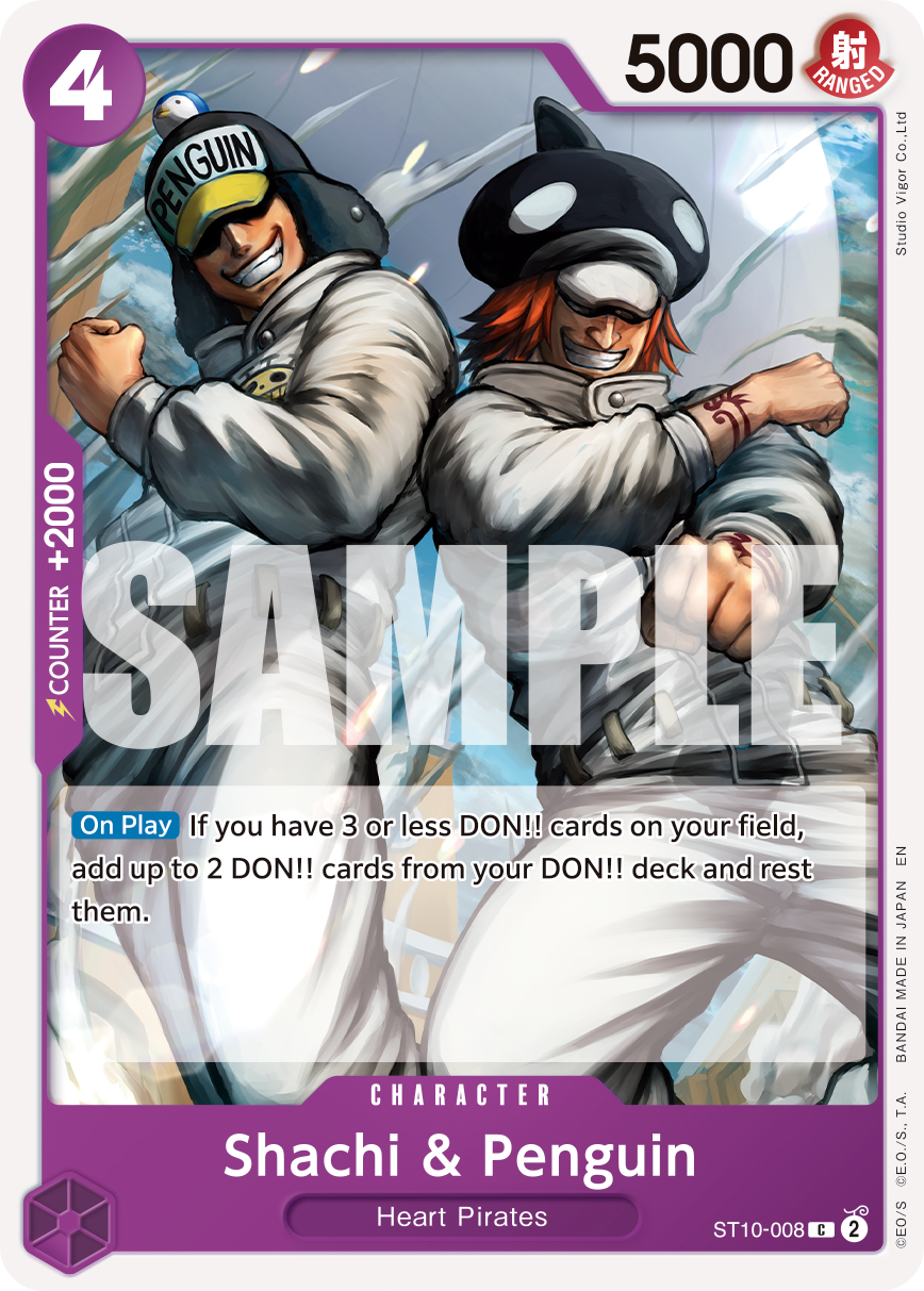 Shachi & Penguin ST10-008, the C printing from ST-10 of the One Piece Card Game