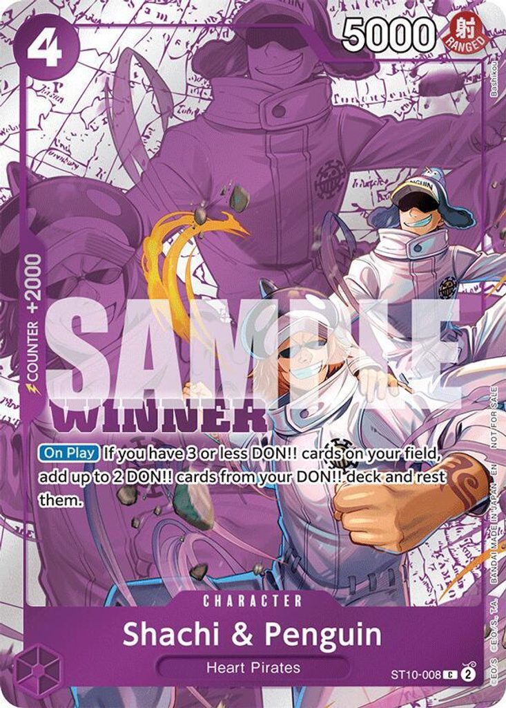 Shachi & Penguin ST10-008, the C printing from ST-10 of the One Piece Card Game