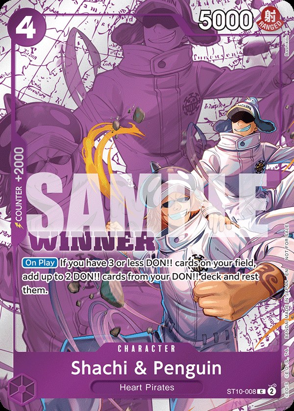 Shachi & Penguin ST10-008, the C printing from ST-10 of the One Piece Card Game