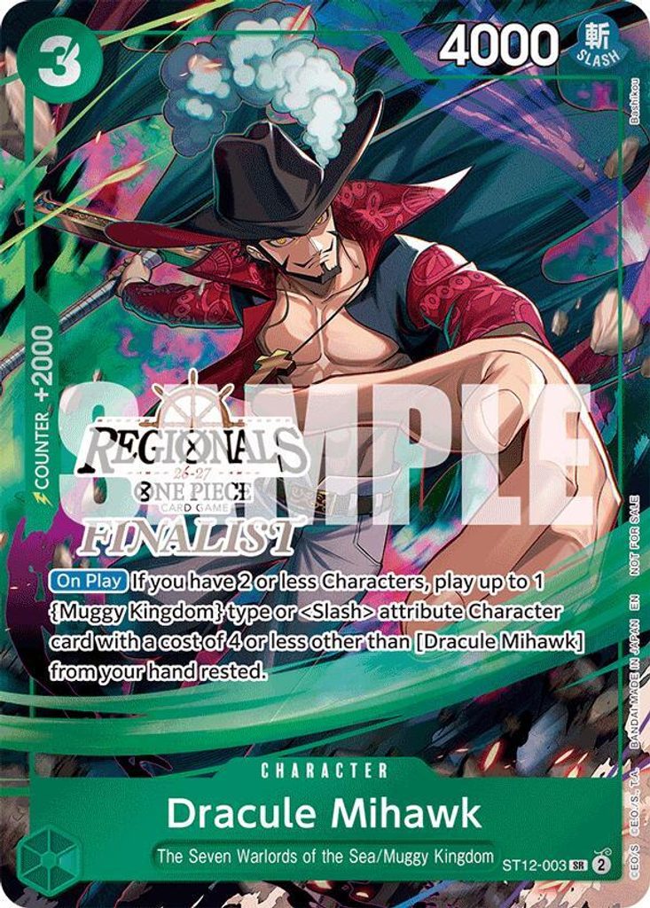 Dracule Mihawk ST12-003, the SR printing from ST-12 of the One Piece Card Game