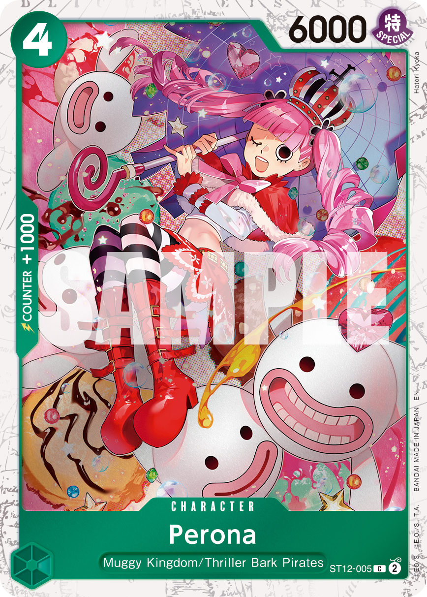 Perona ST12-005, the C printing from ST-12 of the One Piece Card Game