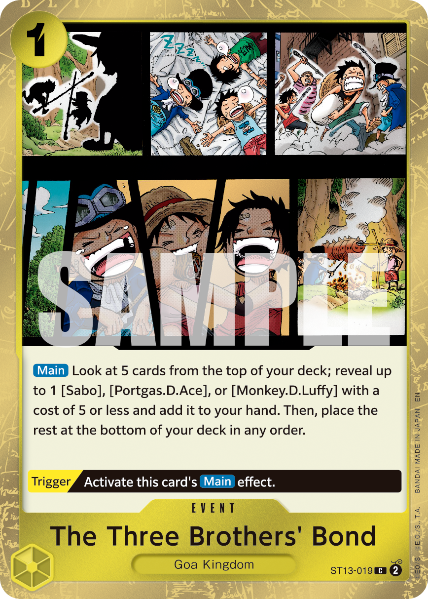 The Three Brothers' Bond ST13-019, the C printing from ST-13 of the One Piece Card Game