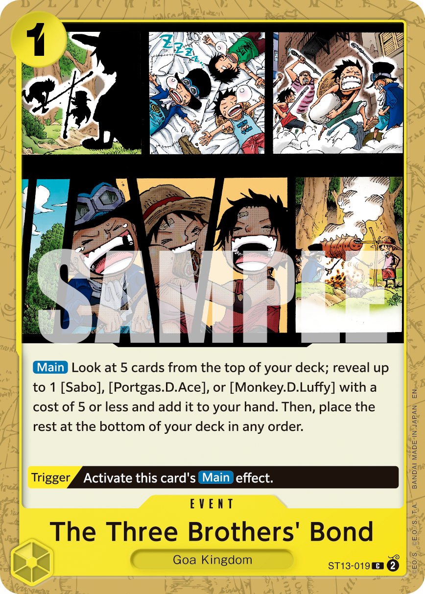 The Three Brothers' Bond ST13-019, the C printing from ST-13 of the One Piece Card Game