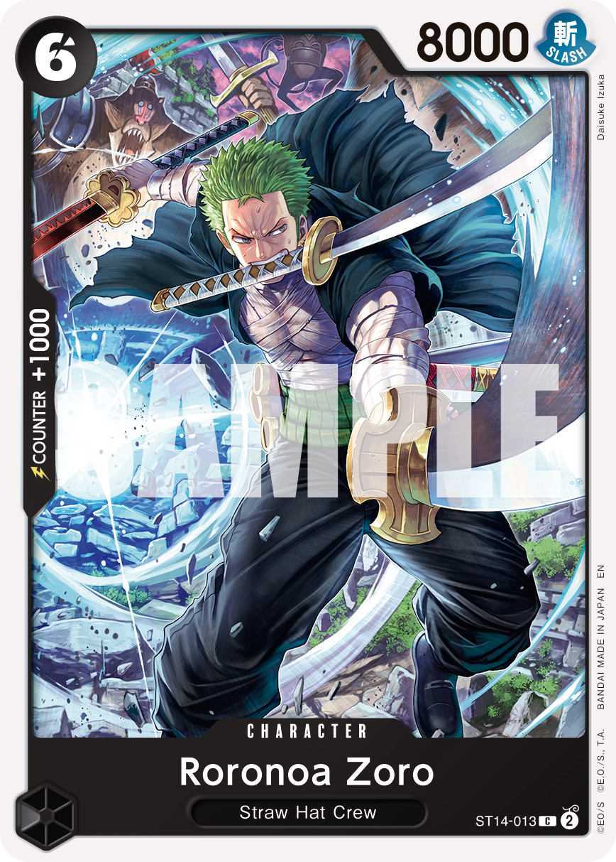 Roronoa Zoro - ST14-013 ST14-013, the C printing from ST-14 of the One Piece Card Game