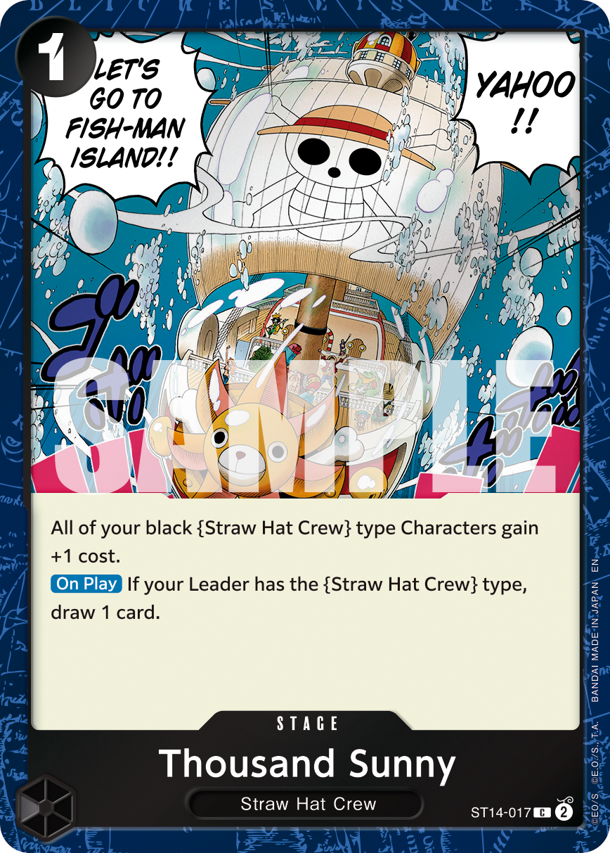 Thousand Sunny ST14-017, the C printing from ST-14 of the One Piece Card Game
