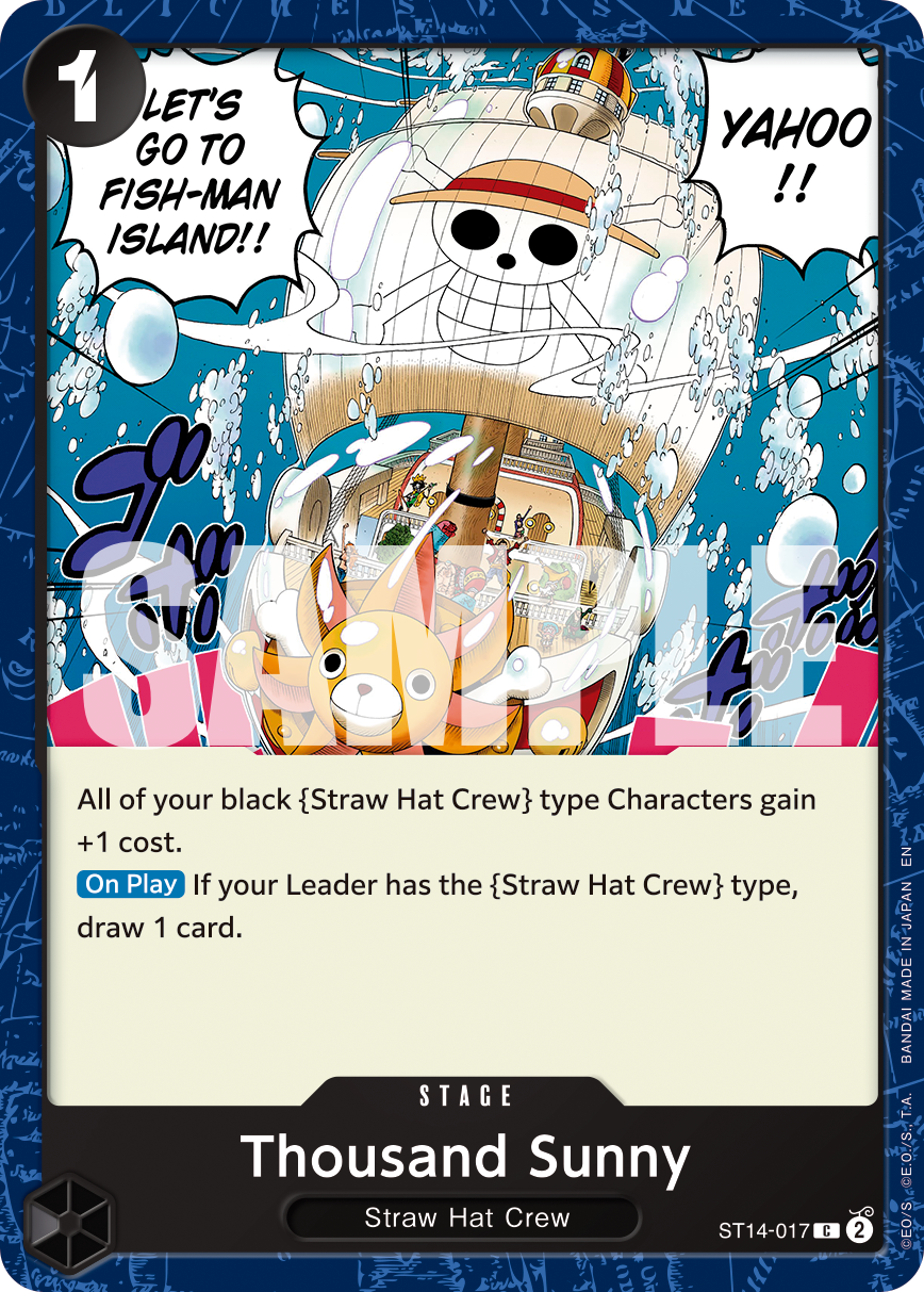 Thousand Sunny ST14-017, the C printing from ST-14 of the One Piece Card Game