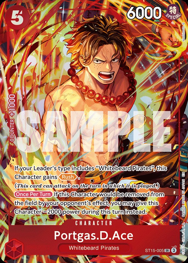 Portgas.D.Ace ST15-005, the SR printing from ST-15 of the One Piece Card Game