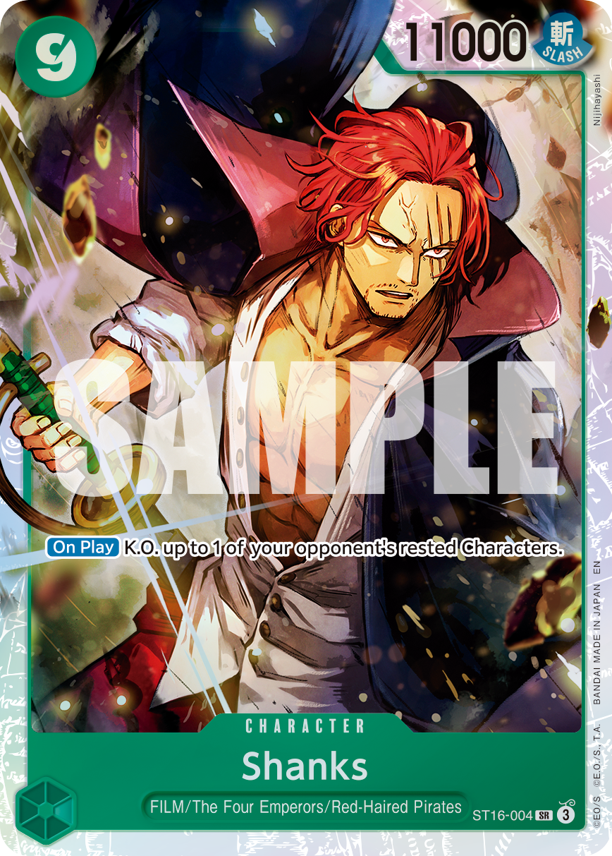 Shanks - ST16-004 ST16-004, the SR printing from ST-16 of the One Piece Card Game